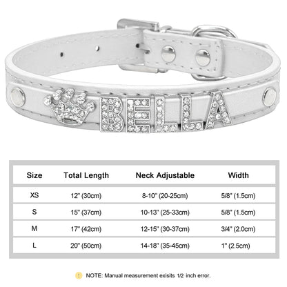 Personalized Small Dogs Chihuahua Collar Bling Rhinestone Dog Collars Free Custom Pet Dogs Cats Name Charms Pet Accessories
