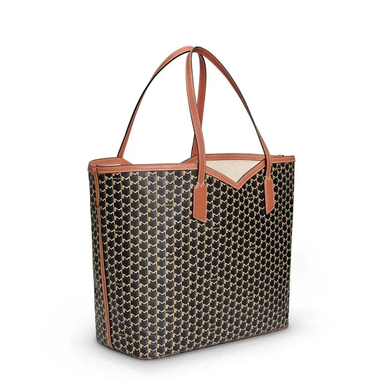 Luxury Brand Tote Bag Woman Classic Monogram Print Coated Canvas Handbag Large Capacity Shoulder Bag With Removable Zipped Pouch