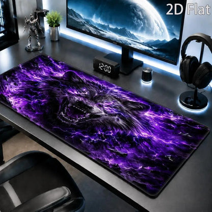 Wild Purple Lightning Wolf Mouse Pad, Mythical Fantasy Game Mouse Pad, Dark Gothic Design Style tapis de souris pc accessories