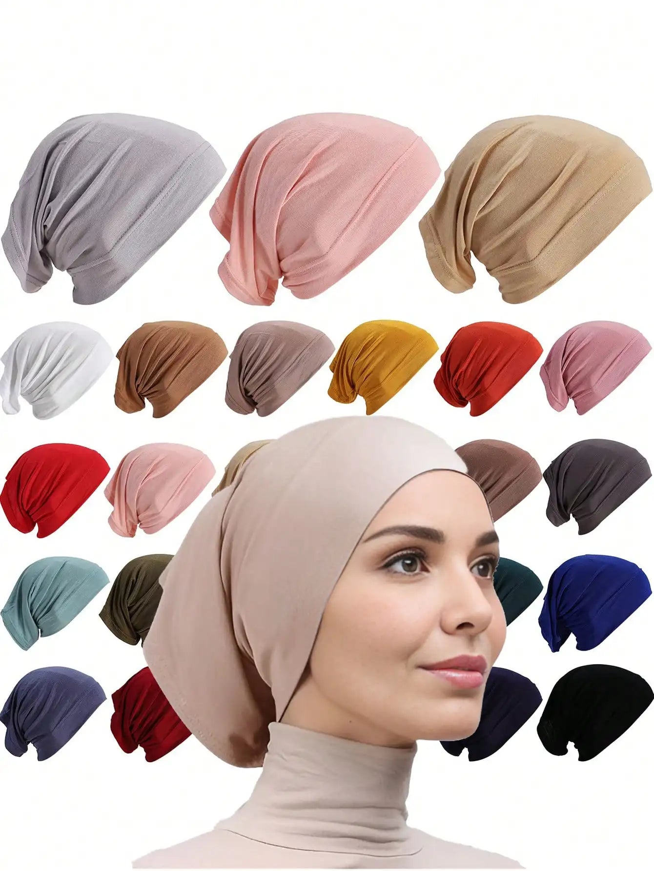 Muslim Underscarf Turban Hijab Ninja Inner Hat Women Chemo Cap Hair Loss Cover Bonnet Instant Bonnet Femme Musulman Headband