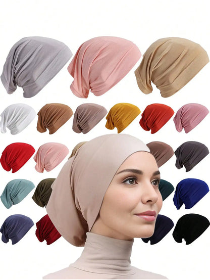 Muslim Underscarf Turban Hijab Ninja Inner Hat Women Chemo Cap Hair Loss Cover Bonnet Instant Bonnet Femme Musulman Headband