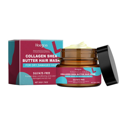 Hoegoa Keratin Hair Care Mask Nourish Smooth Scalp Massage Oil Control Keep Healthier Root Pure Plant Conditioner for Curly Hair