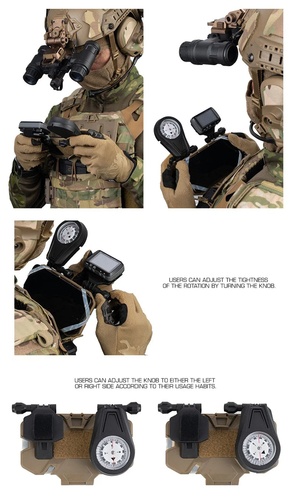Tactical Militar Outdoor Survival Compass for MOLLE Mobile Phone Holder Navigation Board Foldable Admin Panel Hunting Vest Gear