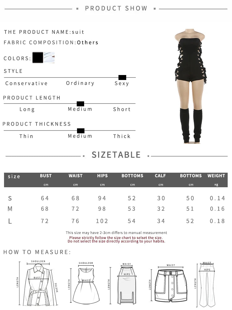 Sisterlinda Hollow 2-Piece Set Women Tassel Bandage Low-Neck Sleeveless Backless Playsuits+Simple Leg Sleeve Trend Sexy Suits
