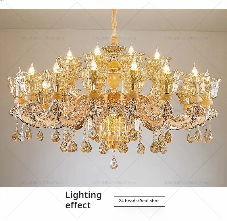 Postmodern Chandelier Living Room Lights European Dining Room Bedroom Home Master Luxury Atmospheric Lamps Villa Crystal Lamps