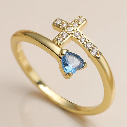 NEWBUY New Fashion Clear Shiny CZ Zircon Cross Evil Eye Rings For Women Girl Finger Accessories Party Jewelry Gift