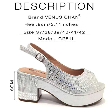 High Heels 2024 Women's Purple Luxury Designer Split Square Toe Rhinestone Wedding Shoes and Wedding Set