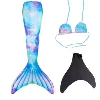 New Kids Adult Swimming Mermaid Tail Girl Mom Cosplay Mermaid Costume Children Party Gift Fantasy Swimsuit with Monofin Fin
