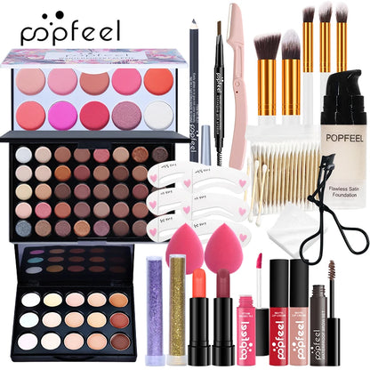 POPFEEL All-in-One Makeup Kit, 3 Set Options, Full Face Cosmetics Set, Beginner-Friendly, Gift For Women