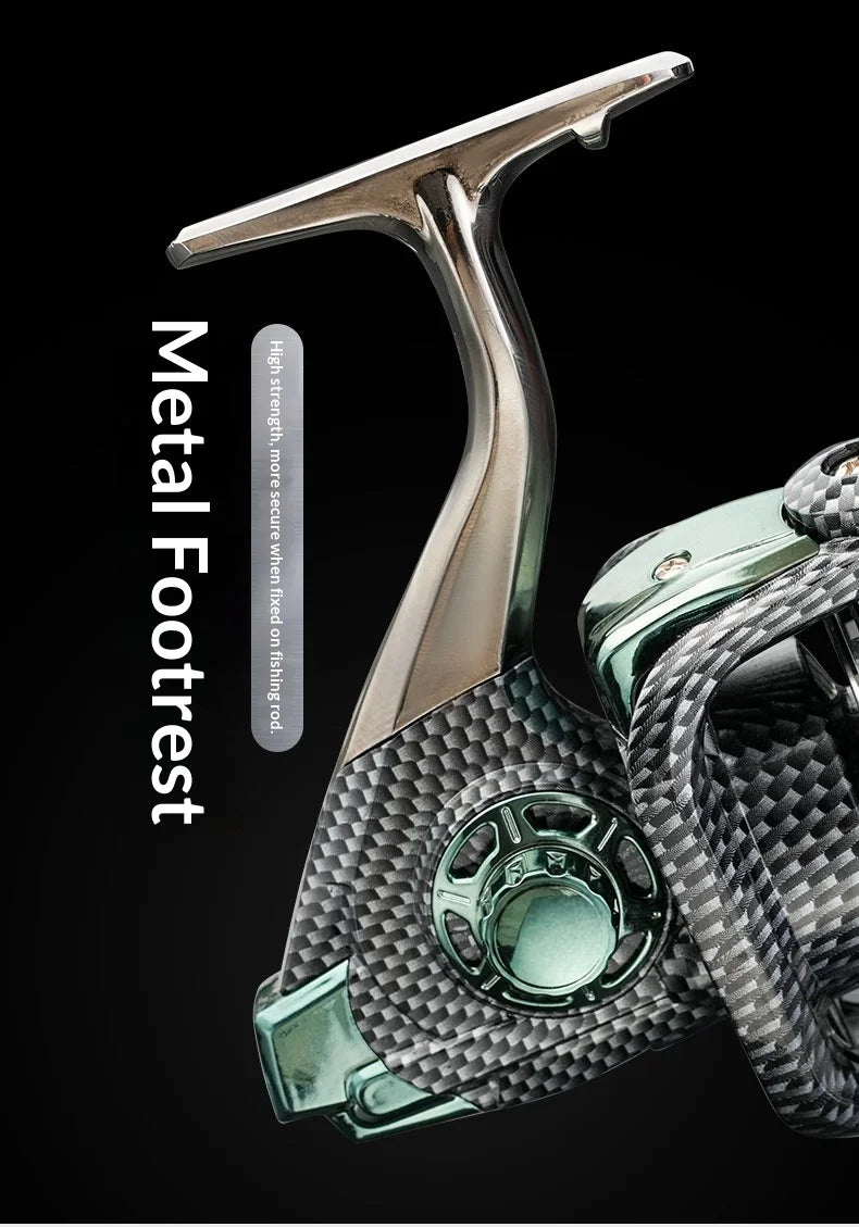 Diao De Lai Spinning Fishing Reel Opt 5000 12000 Full Metal Snake Pattern Long Cast Anchor Fishing Line Reel For Adult Anglers