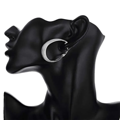 New 925 Sterling Silver Hoop Earrings For Women Wedding Gift Fine Europe Jewelry Christmas Gift Engagement Party