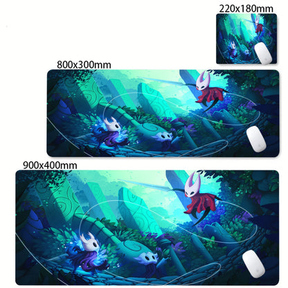 Gaming Mouse Pad Black And White Rubber Office Computer Mouse Mat Hollow Knight Anime Big Mousepad Gamers Desk Keyboard Mats