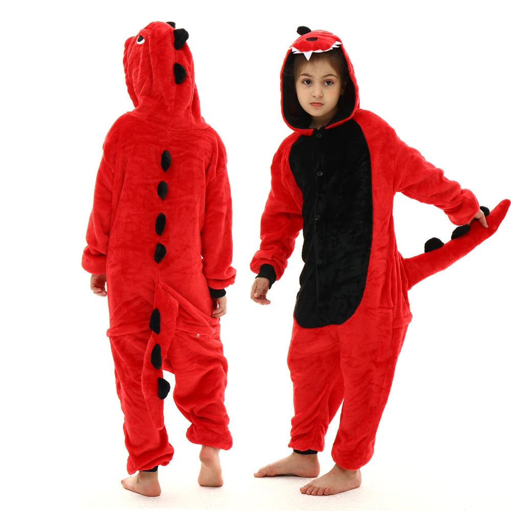 Adults Animal Cosplay Pajamas Flannel Onesies Costume Jumpsuit Pajamas Hooded Sleepwear Halloween One Piece for Performing