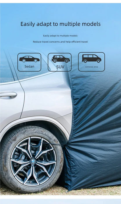 Universal SUV Camping Tent with Spacious Awning Waterproof Car Tent Easy Setup for Backpacking Traveling Outdoors Car Tail Tent