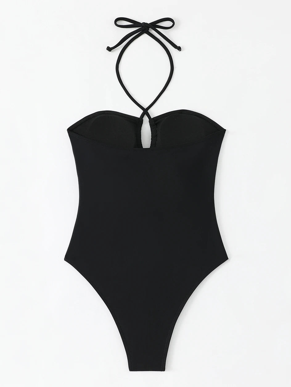 Sexy Halter Bathing Suit Woman Bandeau Swimwear One Piece Women's Swimsuit 2026 Female Bathwear Swimming for Beach Wear Monokini