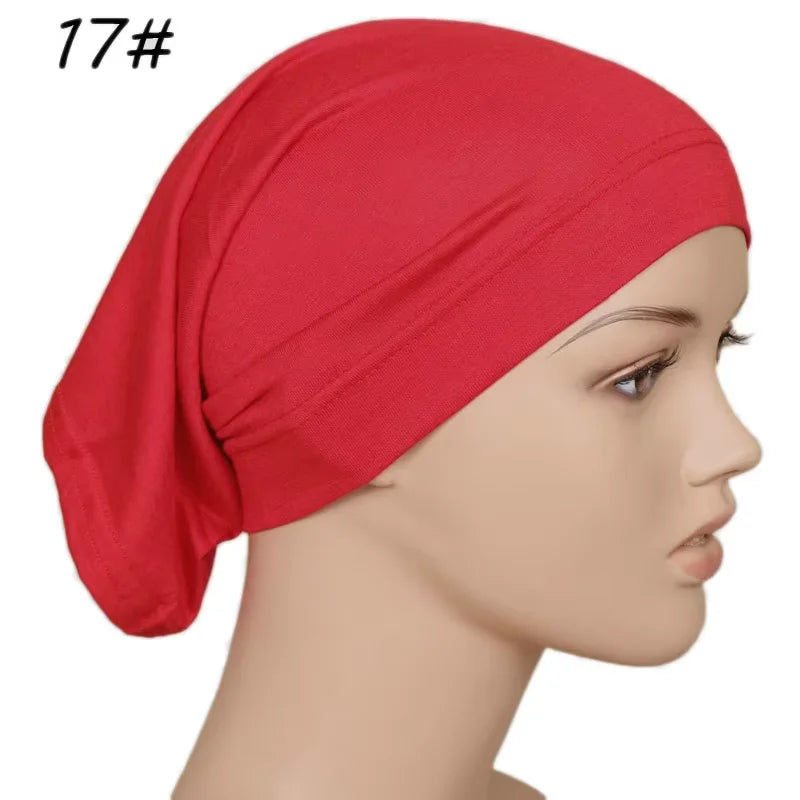 Muslim Underscarf Turban Hijab Ninja Inner Hat Women Chemo Cap Hair Loss Cover Bonnet Instant Bonnet Femme Musulman Headband