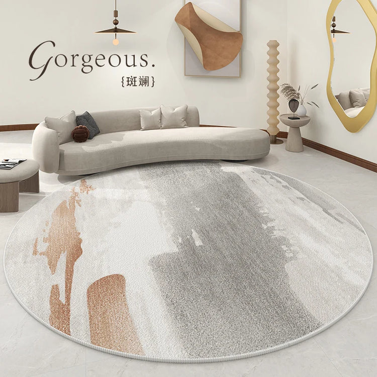 Splash ink living room decoration Round carpet large area lounge anti-slip mat luxury Nordic rugs for bedroom washable study rug
