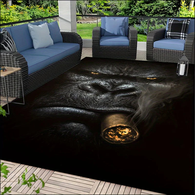 Chimpanzee Print Waterproof Doormat, Non-Slip Machine Washable Rug for Indoor Outdoor Multi-Room Home Decor