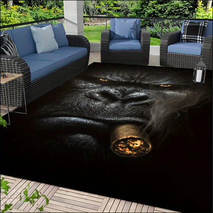 Chimpanzee Print Waterproof Doormat, Non-Slip Machine Washable Rug for Indoor Outdoor Multi-Room Home Decor