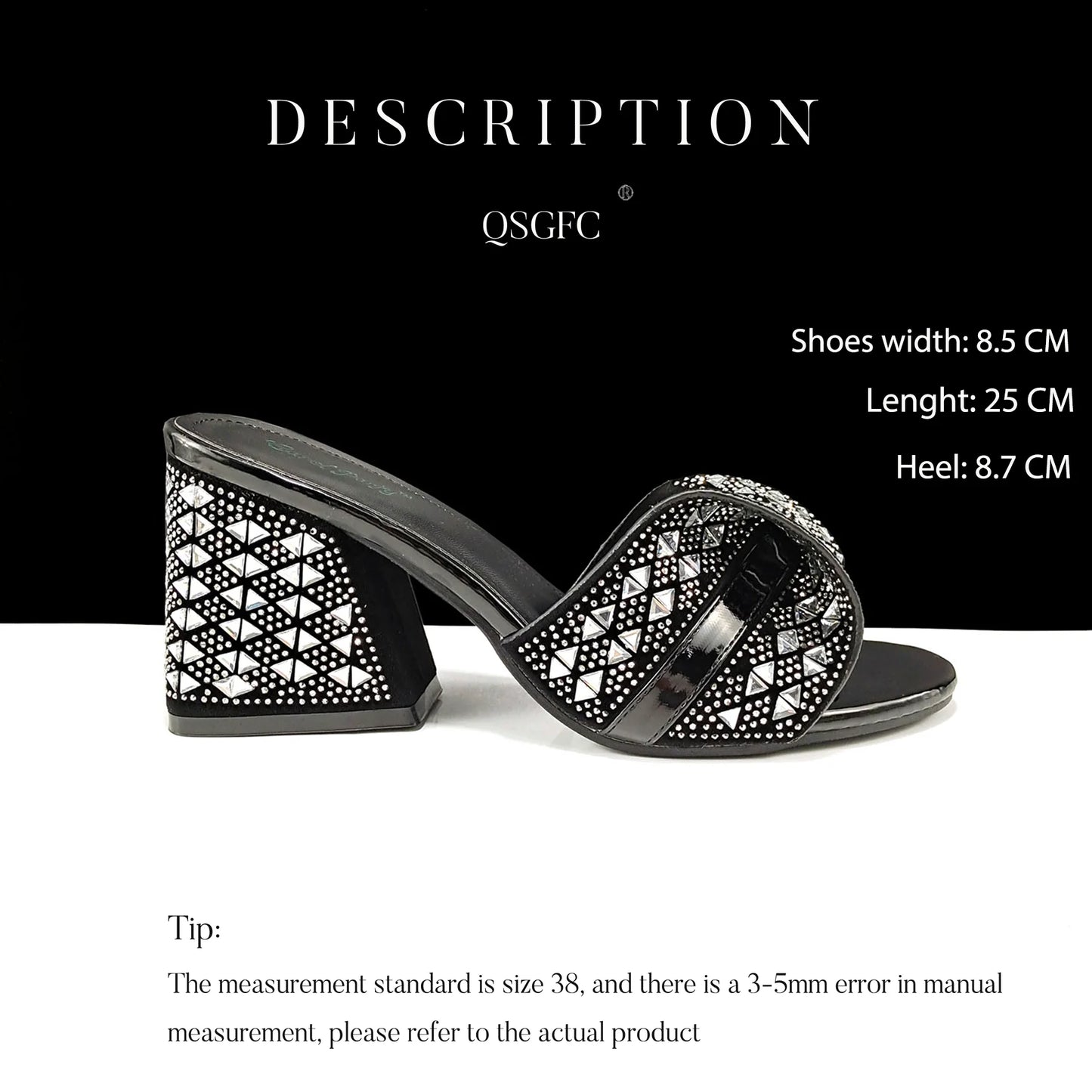 QSGFC Italian Style Women Banquet Shoes And Bag With Rhinestone Decoration Three-Dimensional Small Bag Match Women High Heel