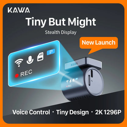 KAWA Dash Cam MINI 3 Pro Tiny 2K See-Through Display Voice Control 24/7 Parking Monitoring Night Vision Supercapacitor Car DVR