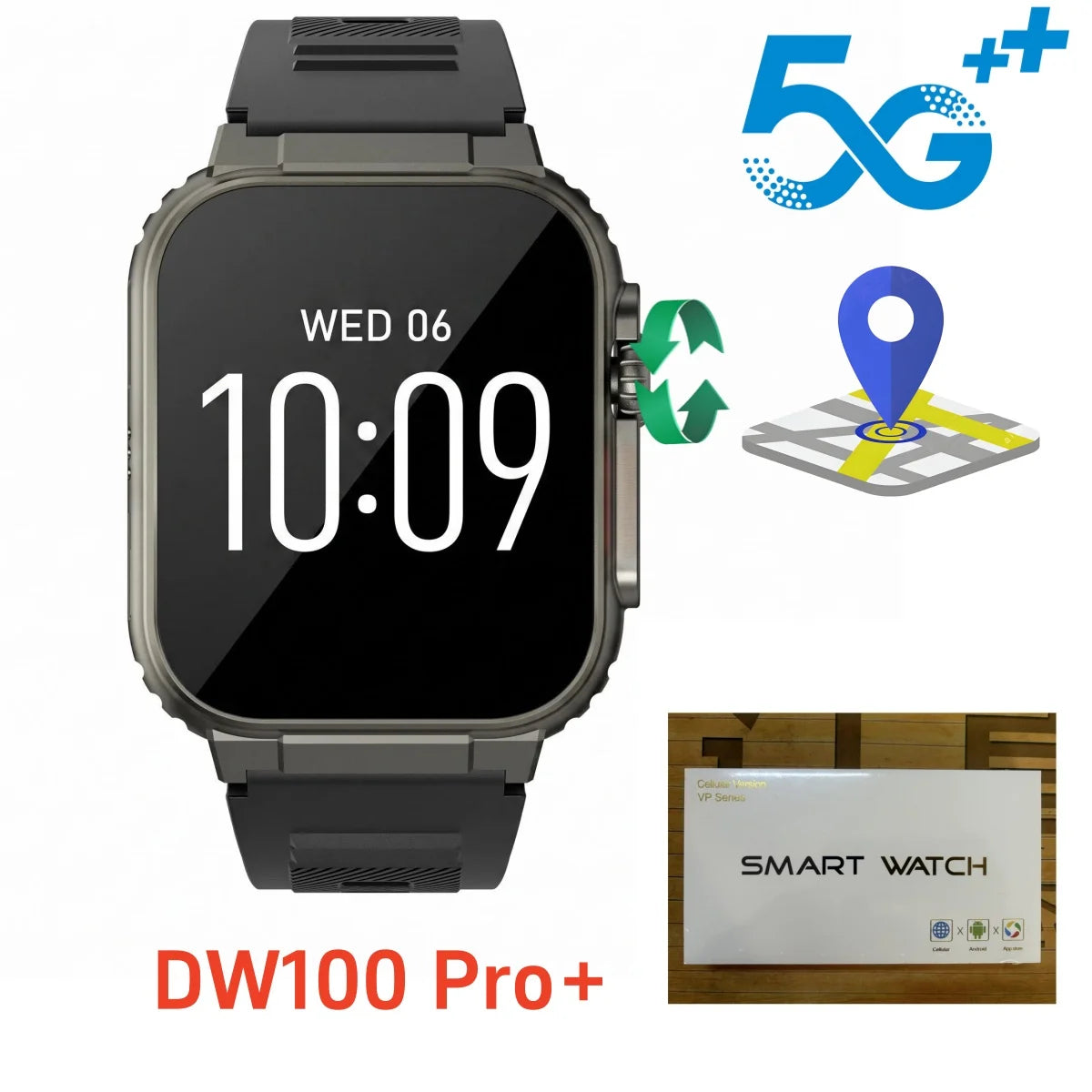 DW100 Pro plus Touch ID Smartwatch 5G Full Netcom 2.29inch Amoled Smart Watch With 32+1024GB ROM Free Download App WIFI GPS WIFI