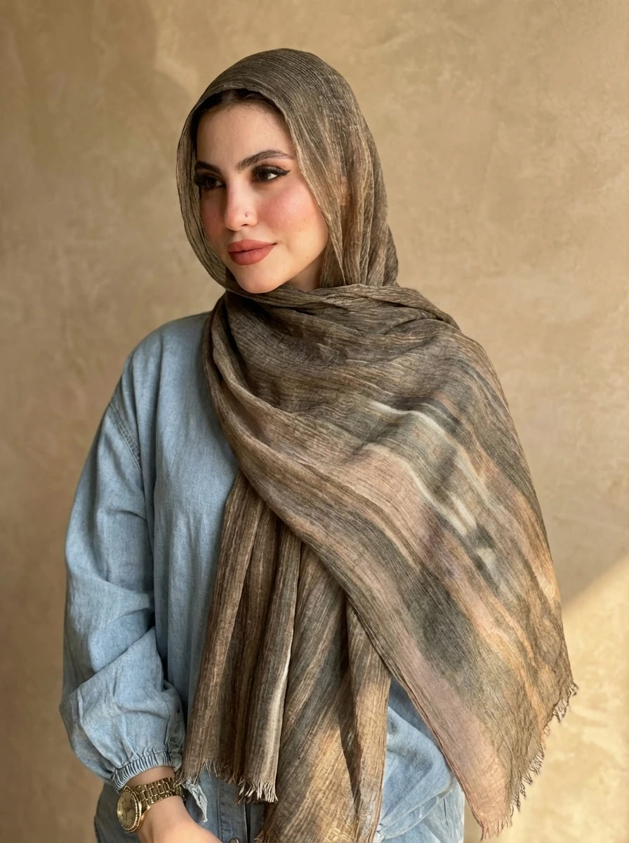 Women Big Size Plain Solid Cotton Rayon Crease Hijab Scarf Lady High Quality Wraps and Shawls Musulman Headband Islamic Turban