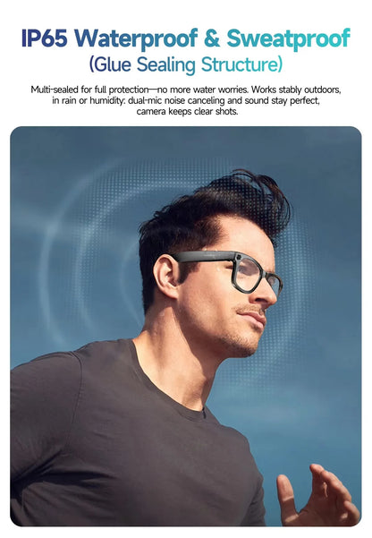Smart Glasses W610 with Camera 8 Million Pixels Wi-Fi Touch Control Dual-microphone Noise Reduction AI Translation Sunglasses