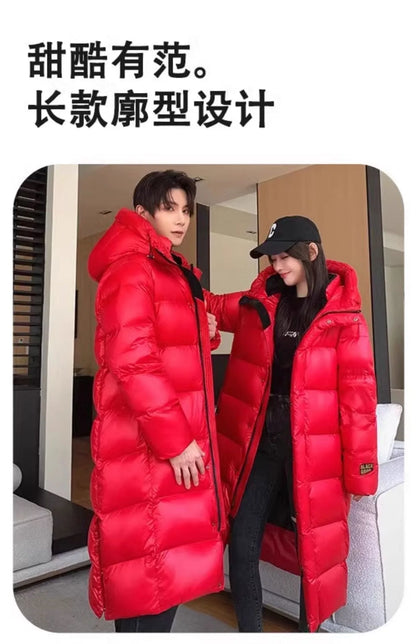 2026 New 500g+ White Goose Down Parka, Long Thick -40°C Extreme Cold Resistant Coat, Winter Gear Couple Matching Down Coat
