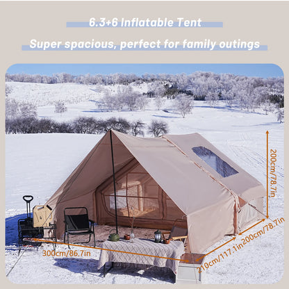 PAKICETUS Inflatable camping tent 4-8 people with windows portable water-resistant camping tent  Four season tents
