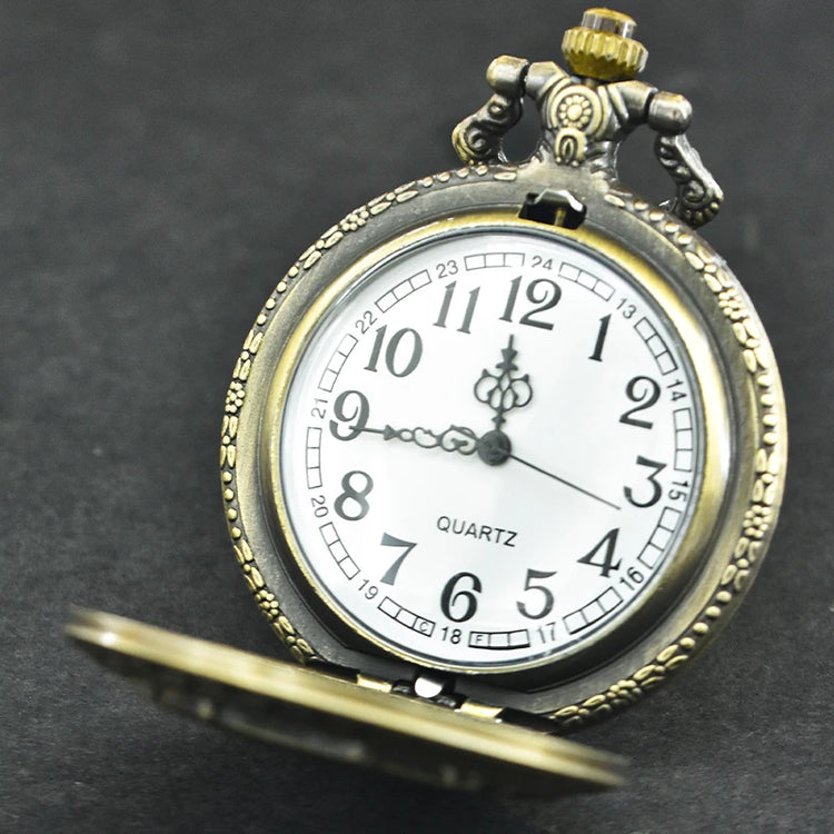 Vintage Quartz Pocket Watches With Chain Retro The Greatest Pocket Watch Necklace For Grandpa Dad Gifts Reloj De Bolsillo