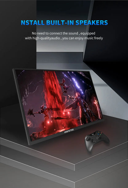 HGFRTEE Portable Monitor 18.5 Inch Computer Gaming Display 100Hz 100% sRGB FHD 1080P Screen for Laptop Holiday Gift PC PS4/PS5