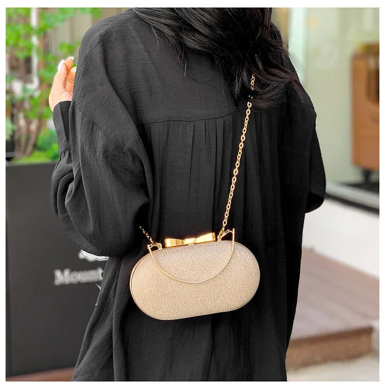Luxury Sequined Hand-held Dinner Bag, Elegant Style Bag, High-end Chain Single-shoulder Crossbody Bag, Handbag for Wedding Party
