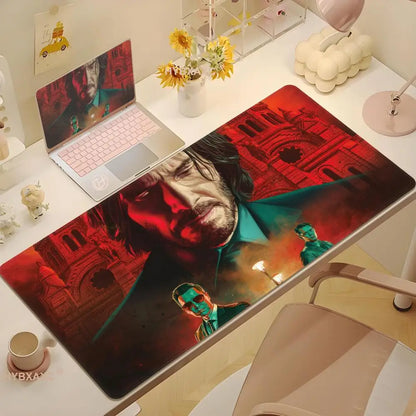 John Wick Mousepad Non-slip Lockedge Office Student Gaming Thickened Large Writing Pad Cushion 100x50