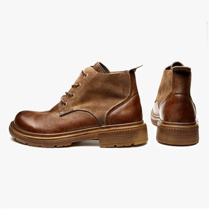 New Handmade Men Ankle Cow Real Leather Shoes Autumn Winter Outdoor Tooling Boots Business Vintage British Motorcycle Boots