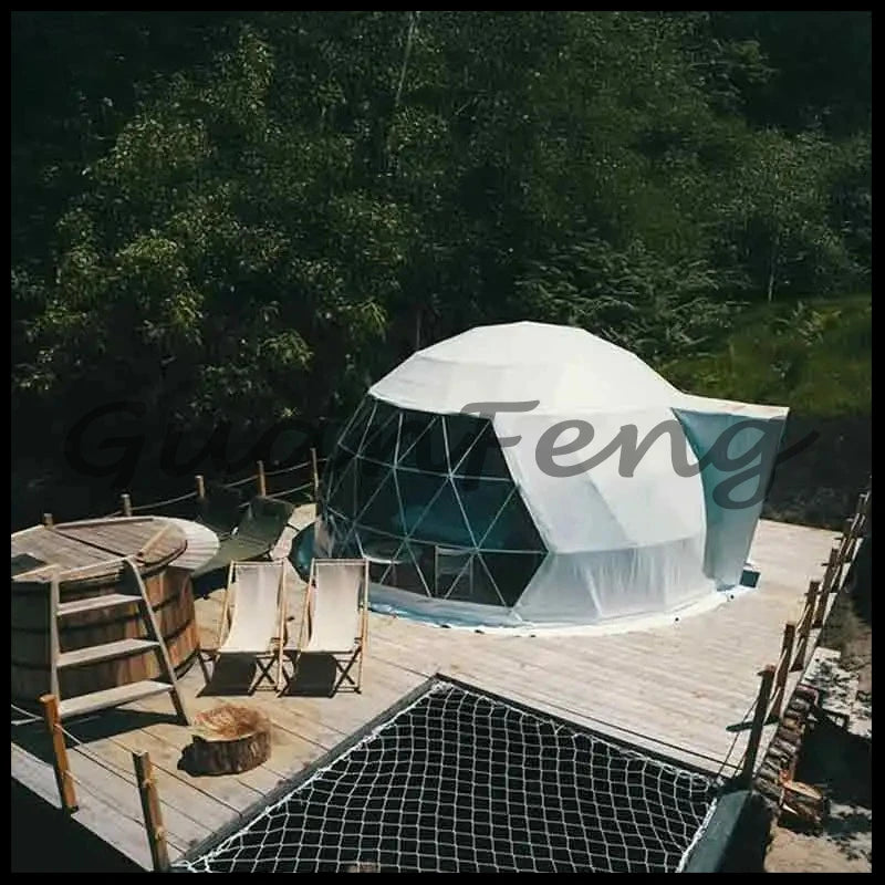 4 Season Glamping Dome Tent, Luxury PVC Canvas Living Dome, Factory Direct Cheap Price for Hotel & Leisure Use