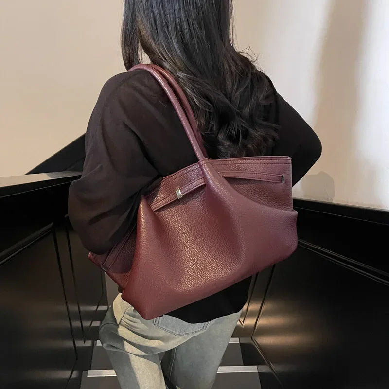 2026 French Style Women Tote Bag Large Capacity Luxury Underarm Bag Casual Single Shoulder Handbag Daily Commute Shopping Bags