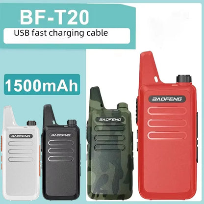 1/2PCS Baofeng BF-T20 Walkie Talkie Mini Micro USB Charging Portable Two Way Radios Upgrade Of BF-C9 KD-C1 For Hunting Kid’s Toy
