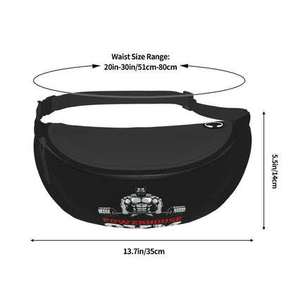 Powerhouse Gym Fanny Bag Custom Bodybuilders Fitness Crossbody Waist Pack Men Women Cycling Camping Phone Money Pouch
