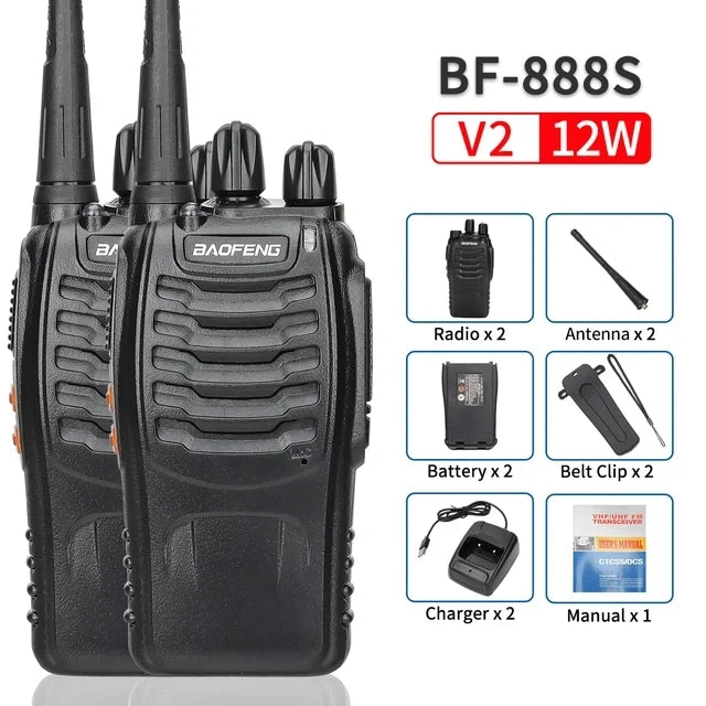 2/4PCS Baofeng BF-888S V2 Walkie Talkie Dual Band Portable Long Range UHF 400-470MHz USB/EU/US Ham Two Way Radio for Hunting