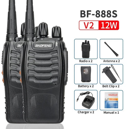 2/4PCS Baofeng BF-888S V2 Walkie Talkie Dual Band Portable Long Range UHF 400-470MHz USB/EU/US Ham Two Way Radio for Hunting