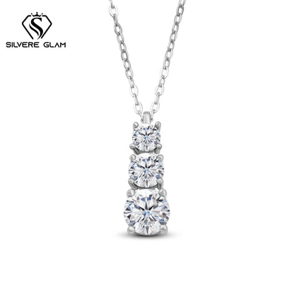 1.8CT D Color Moissanite Gourd Pendant Mama Dainty Necklace Classic 925 Sterling Silver Women's Necklace Fine Jewelry For Party