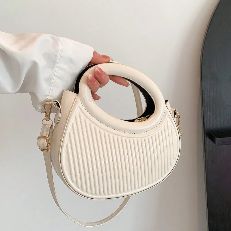 Chic Stripe Design Crossbody Bags for Women Elegant Synthetic Leather Handbag, Purse, Luxury Look Shoulder Bag for Everyday Use