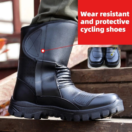 Breathable motorcycle riding shoes men long-legged suitable for riding motorcycles outdoor duty wear-resistant anti-slip boots