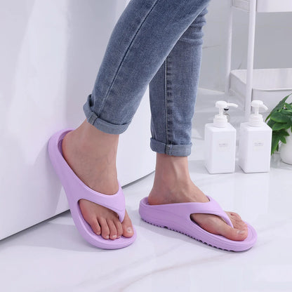Shevalues Men's Orthopedic Sandals Fashion Couples Beach Flip Flop Summer Outdoor Soft Sandals With Arch Support Bathroom Slides