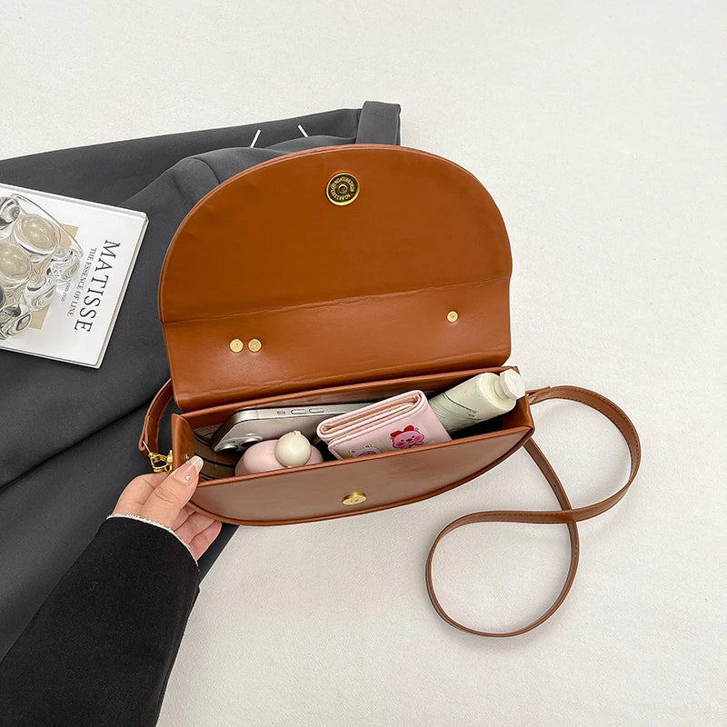 Small Crossbody Bags For Women Designer Semicircle Saddle Bag 8 Colors Pu Leather Handbag Luxury Brand Lady Shoulder Bags