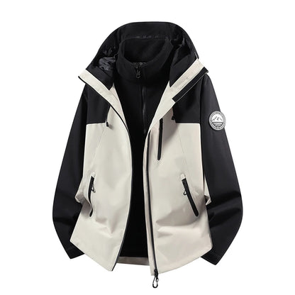 CHRLCK Men Women Hiking 3IN1 Jackets Waterproof Fleece Windproof Windbreaker Camping Climbing Trekking Outdoor Jacket Autumn