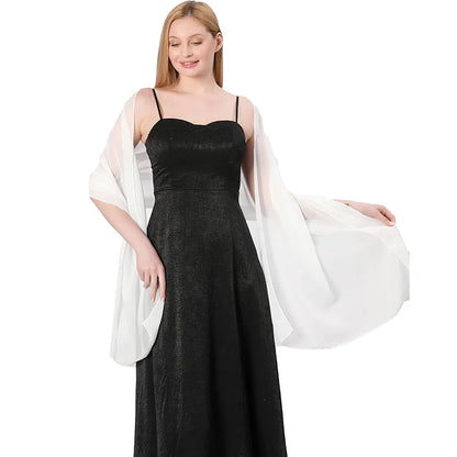 Pure Color Chiffon Shawls for Evening Dresses Women Wedding Evening Party Capes Scarves Summer Beach Towel Sunscreen Shawl