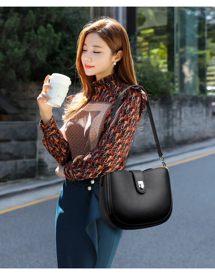 Luxury Genuine Leather Tote Bag Women Real Cow Leather Handbag Fashion Ladies Shoulder Crossbody Bags 2025 New Female Sac A Main