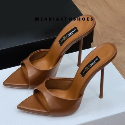 Super-high Heel Slippers Women Shoes Summer Peep Toe Mixed Colors Stiletto Sandals Sexy Party Ladies Shoes Luxury Woman Pumps